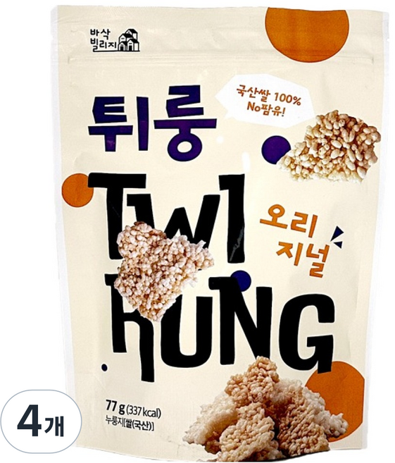 Tturing 鍋巴脆片 原味, 4個, 77g