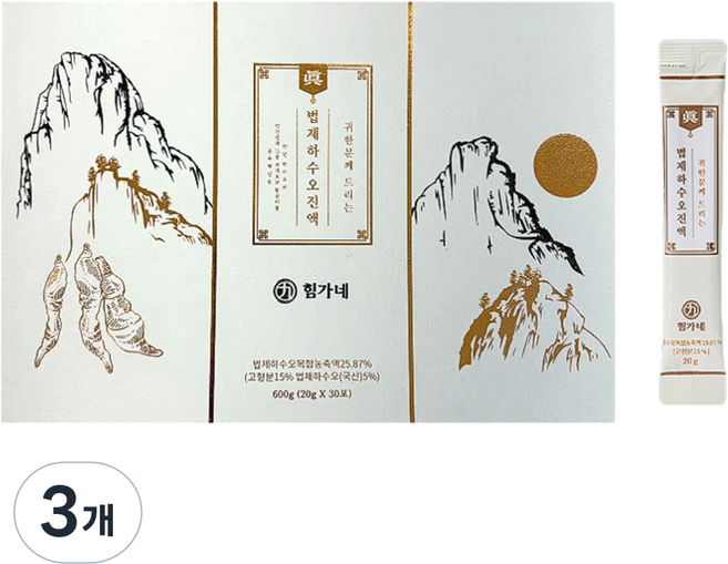 힘가네 국내산 백하수오 진액 30p, 3개, 600ml