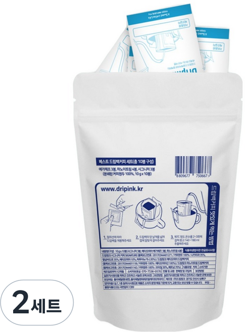 드립핑크 베스트 드립백커피 예가체프 3p + 하노이트림 4p + 시그니처 3p 세트, 2세트