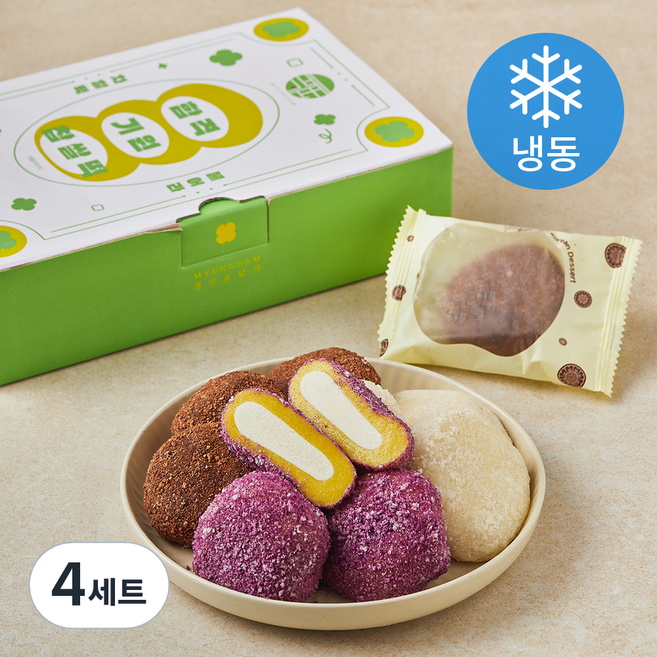 명담 찹쌀떡 3종 세트 (냉동), 40g, 9개입, 4세트