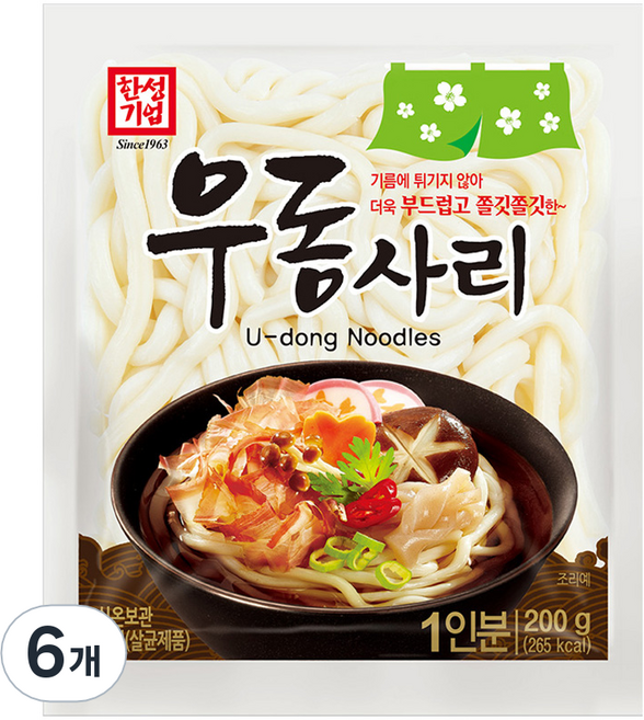 한성기업 우동사리, 200g, 6개