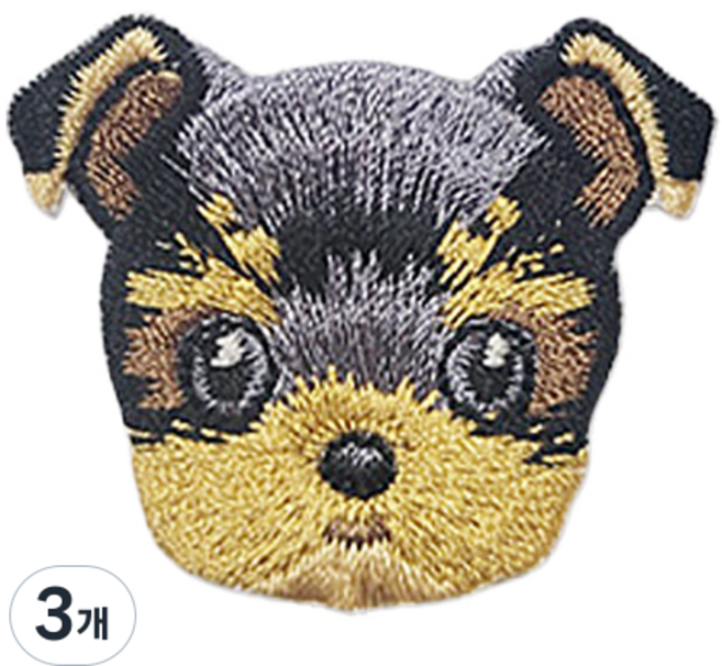 Button King 東大門鈕扣王 動物臉部刺繡燙布貼, 3個, 混合色