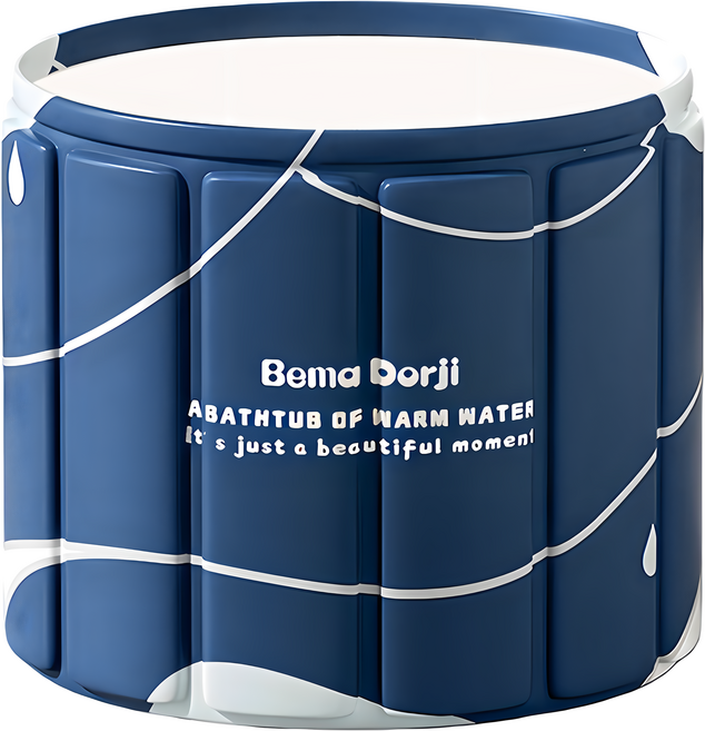 YUNMI 免安裝折疊浴缸 保溫沐浴桶, 藍色, 1個