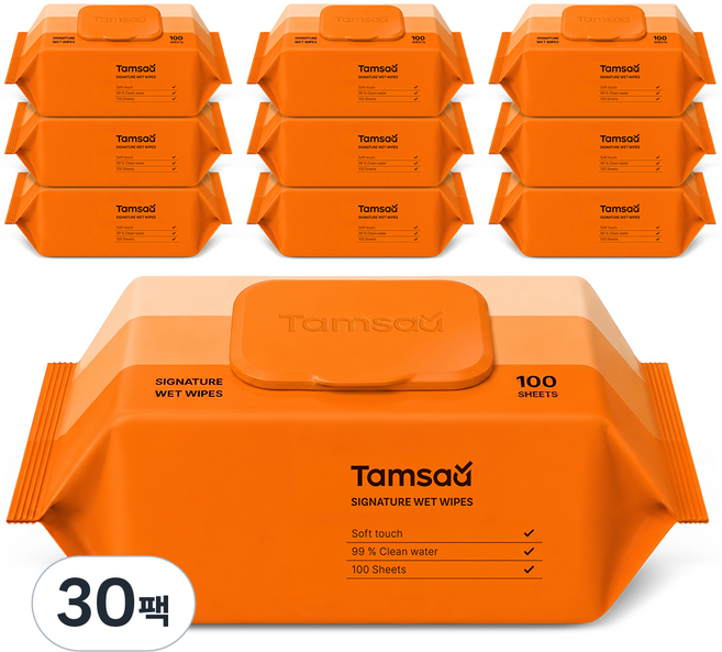 탐사 시그니처 물티슈, 30개, 100매, 55g