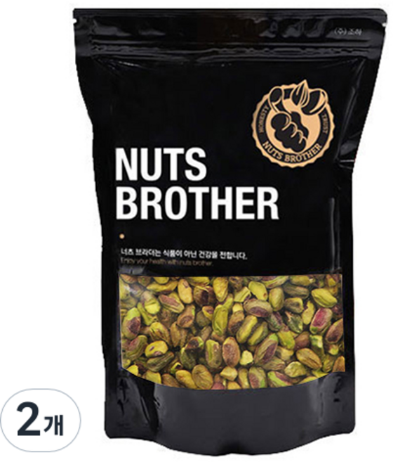 너츠브라더 탈각 생 피스타치오, 500g, 2개