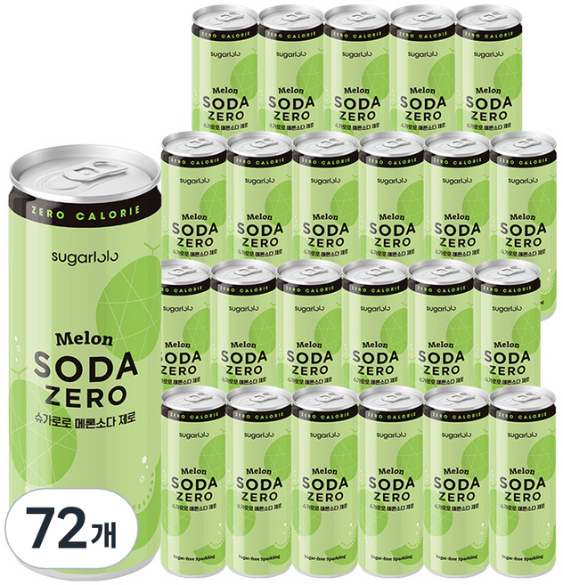슈가로로 메론소다 제로 탄산음료, 250ml, 72개