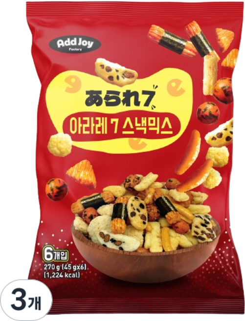애드조이 아라레 7 스낵믹스 6p, 270g, 3개