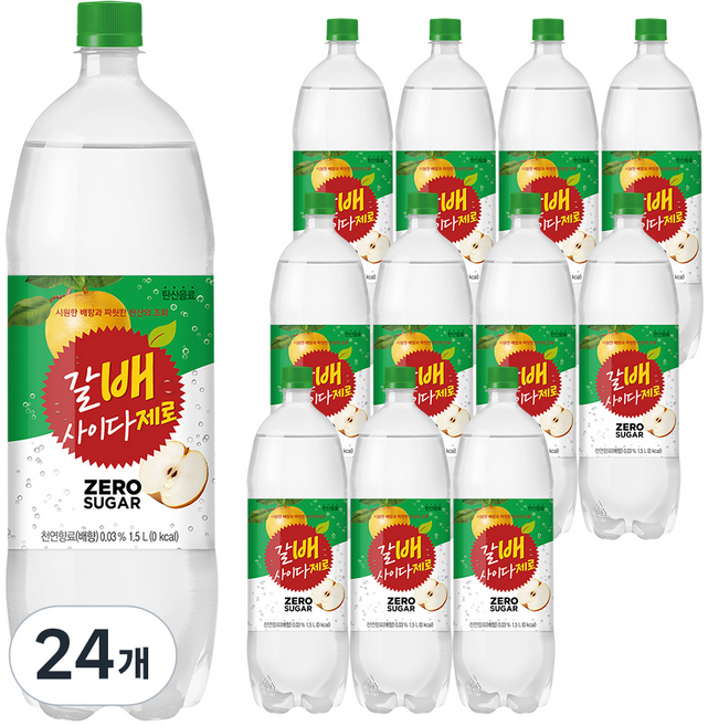 갈아만든배 갈배사이다 제로, 1.5L, 24개