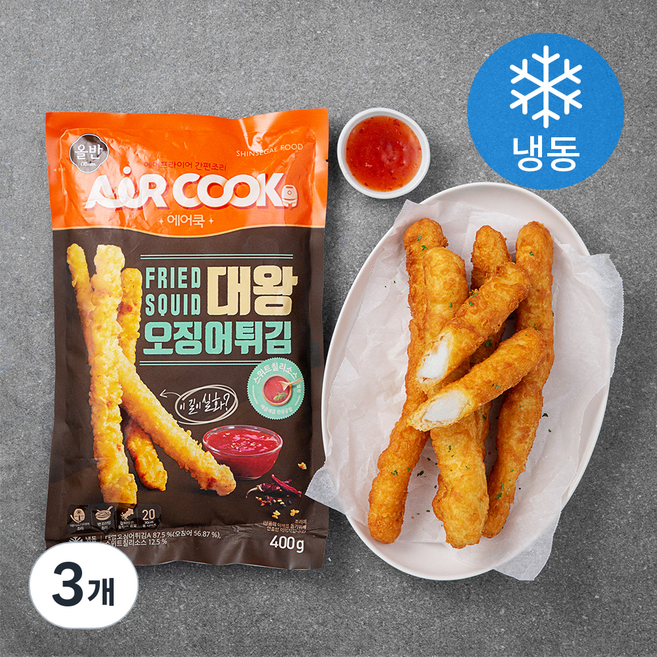올반 대왕오징어 튀김 + 칠리소스 (냉동), 400g, 3개