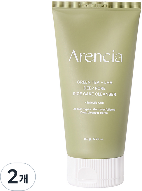 Arencia 綠茶 + LHA 深層毛孔潔面皂, 2個, 150g