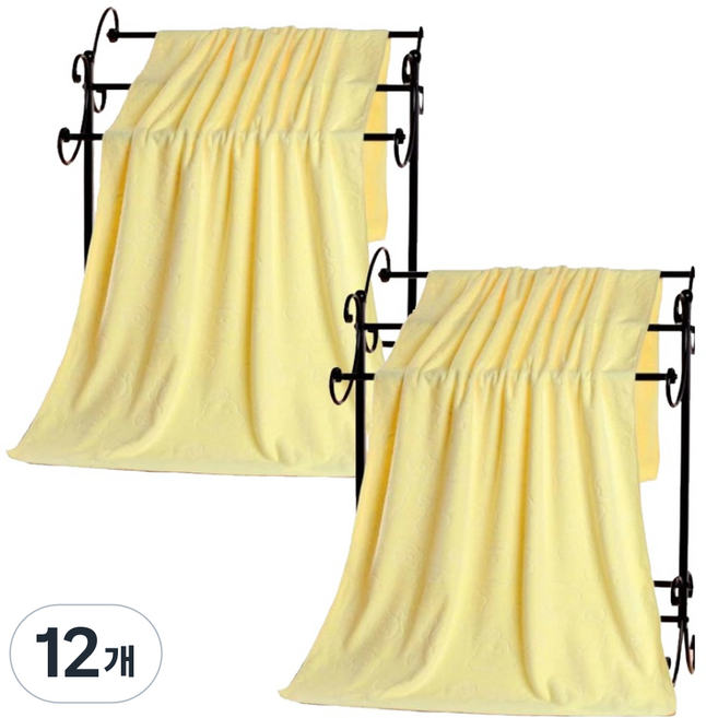 원이네 바스타월 200g 70 x 140 cm, 옐로우, 12개