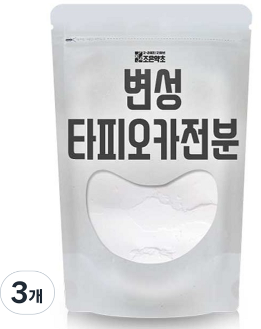 조은약초 변성 타피오카 전분가루, 600g, 3개
