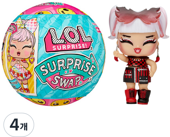 L.O.L Surprise 驚喜寶貝蛋 驚喜寶貝 交換寶貝公仔 隨機出貨, 10cm, 4個