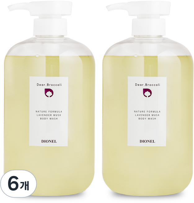 디어브로콜리 바디워시 라벤더 머스크, 1L, 6개