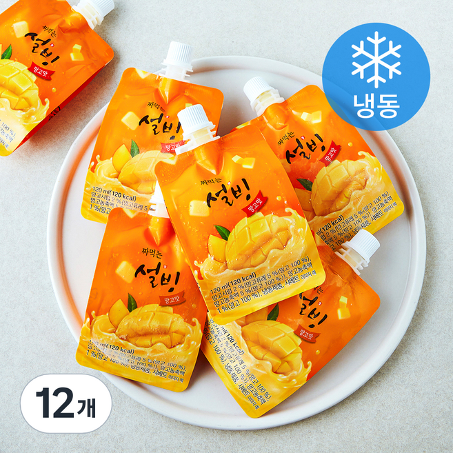 설빙 짜먹는 망고맛 (냉동), 120ml, 1개입, 12개