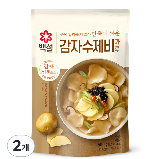 백설 감자수제비 가루, 500g, 2개