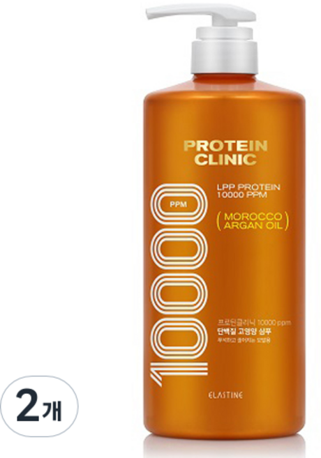 엘라스틴 프로틴 클리닉 단백질 고영양 샴푸 플로럴 머스크향, 1L, 2개