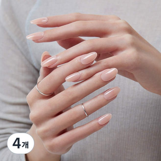 데싱디바 매직프레스 네일팁 아몬드, 누드 글로시, 4개