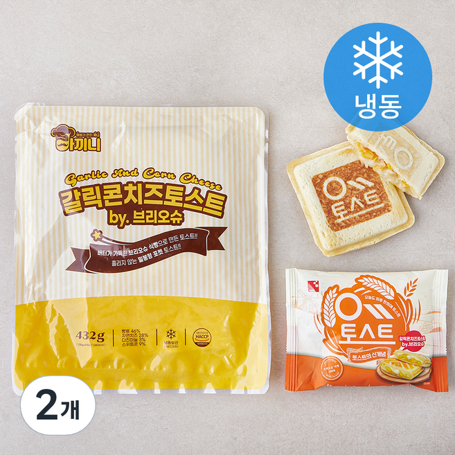 아끼니 갈릭콘치즈 토스트 by 브리오슈 (냉동), 108g, 4개입, 2개