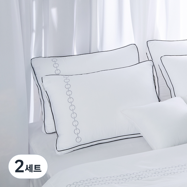 휴가드 마이크로 필에버 인생 베개커버 2p + 베개솜 2p 세트, 화이트, 2세트