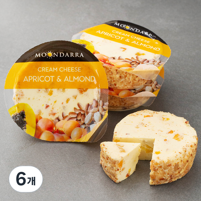 문다라 살구 & 아몬드 크림치즈, 110g, 6개, 1개입