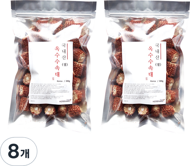 허브나래 옥수수속대, 8개, 300g, 1개입