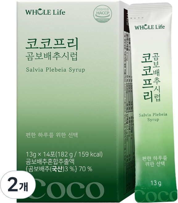 WHOLELIFE 코코프리 곰보배추시럽 14p, 182g, 2개