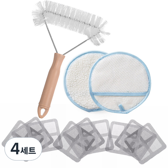모나코올리브 방충망 관리 장갑형 타월 2p + 청소솔 + 수선 패치 9p 세트, 랜덤발송(타월), 4세트