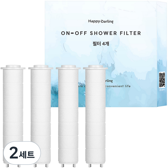 해피달링 온오프 샤워기 리필 필터 4p, 2세트, 무향