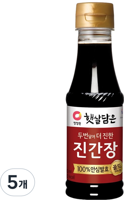 清淨園 Hatdam 雙倍達人 金標釀造醬油, 200ml, 5個