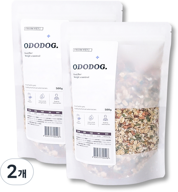 프롬벳 전연령용 반려동물 오도독 다이어트용 건조사료, 닭, 1kg, 2개