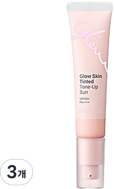 미샤 글로우 스킨 틴티드 톤 업 선크림 SPF50+ PA++++, 30ml, 3개