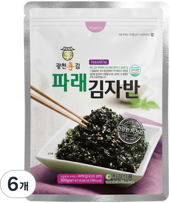 광천이김 파래김자반, 300g, 6개