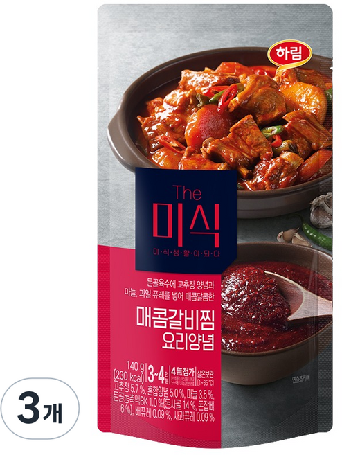 더미식 매콤갈비찜 요리양념, 140g, 3개