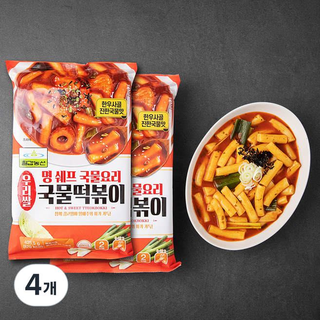 칠갑농산 우리쌀 명쉐프 국물떡볶이, 425.5g, 4개