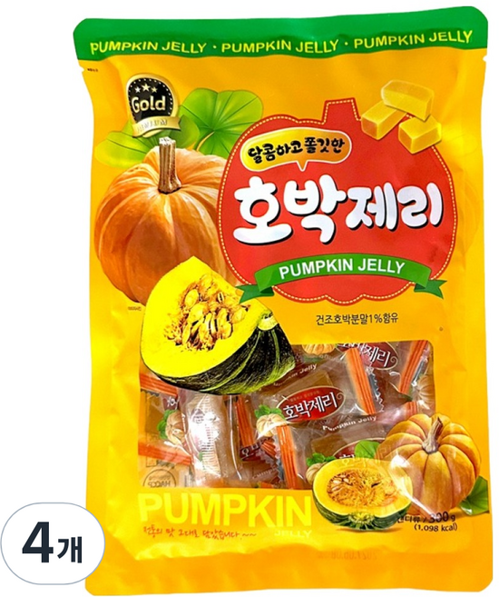 물샘 달콤하고 쫄깃한 호박제리, 300g, 4개