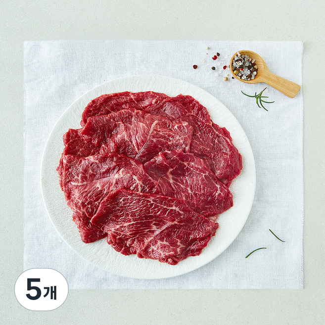 1등급 육교시 한우 꾸리살 슬라이스 (냉장), 5개, 300g