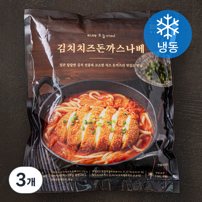 일상적미식 김치치즈돈까스나베(냉동), 550g, 3개