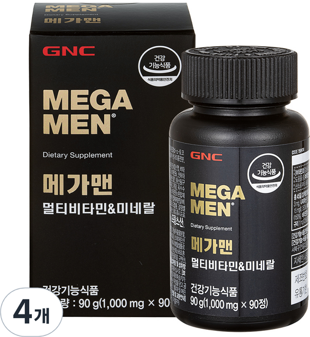 GNCMEGAMEN 멀티비타민 앤 미네랄 90g, 90정, 4개