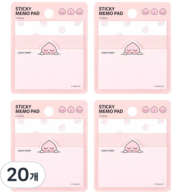 KAKAO FRIENDS 3層便利貼, 屁桃, 20個, 60張