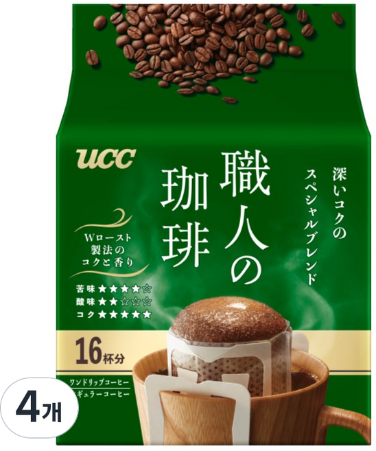 ucc 職人手沖 特調綜合濾掛式咖啡, 7g, 16入, 4個