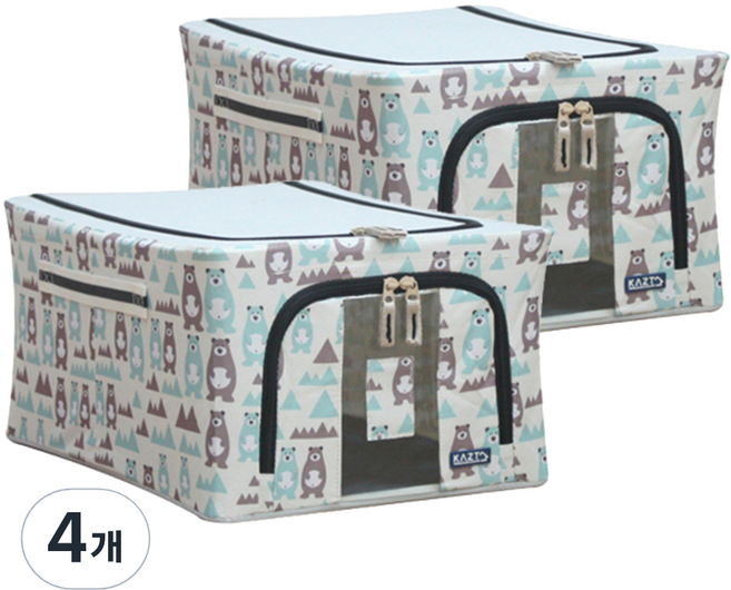 가쯔 폴라캐릭터 와이어 리빙박스 고급형, 폴라베어, 24L, 4개