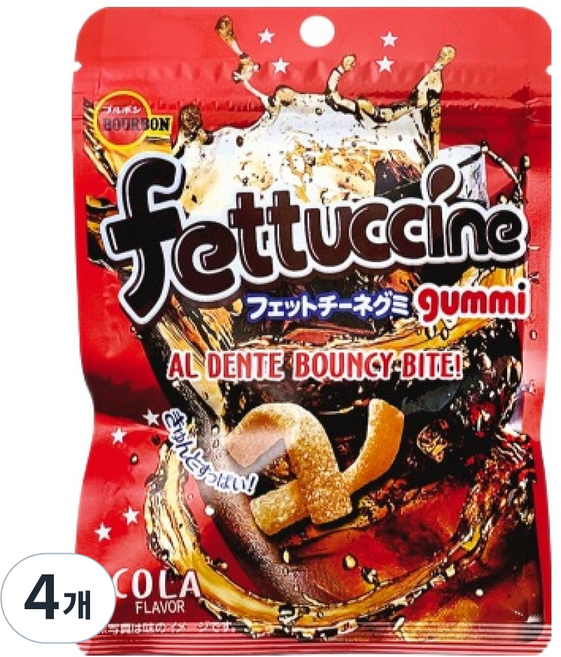 부르본 페투치니 젤리 콜라, 4개, 50g