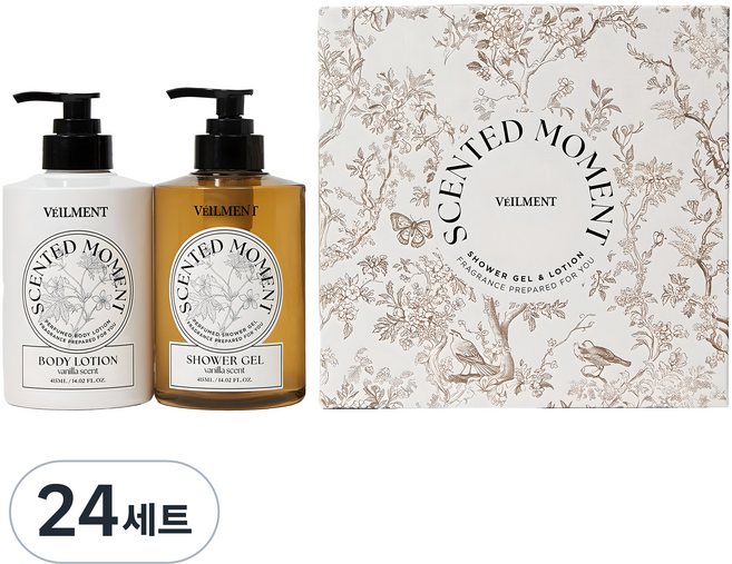 벨먼 센티드 모먼트 우디바닐라 샤워젤 415ml + 바디로션 415ml 선물 세트 + 쇼핑백, 24세트