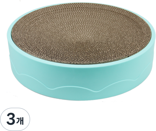 펫츠몬 눕기 편한 원형 스크래처 평판형, 하늘, 3개
