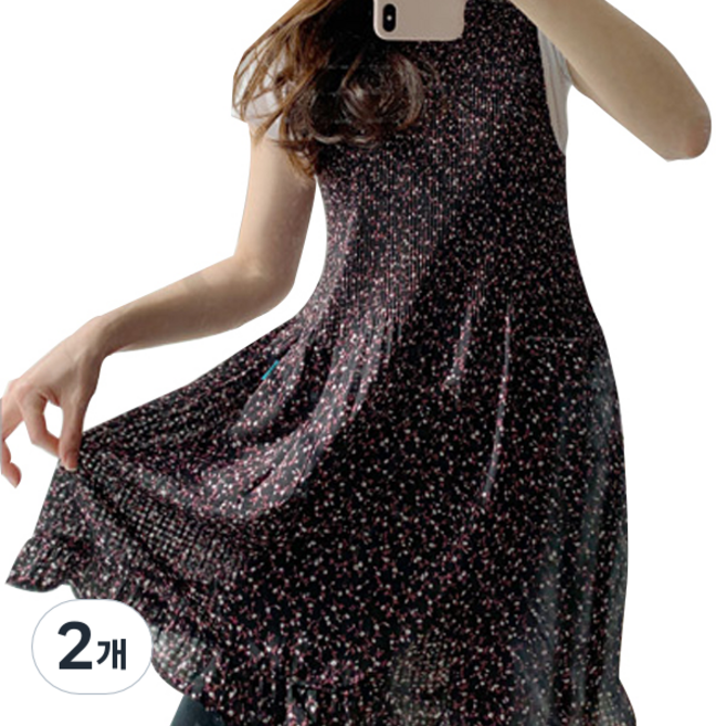 물망초 쉬폰 앞치마, 핑크, 2개