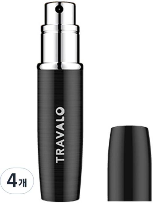 트라발로 럭스 펌핑식 충전 휴대용 향수공병 5ml, 블랙, 4개
