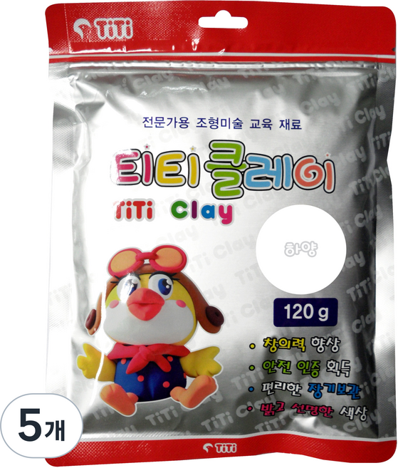 TiTi 黏土, 白色, 120g, 5個