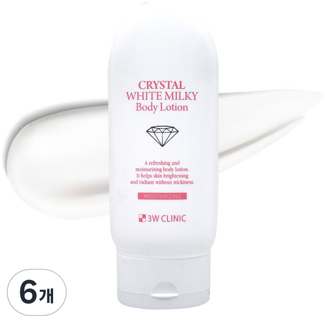 3W클리닉 크리스탈 화이트 밀키 바디로션, 150g, 6개