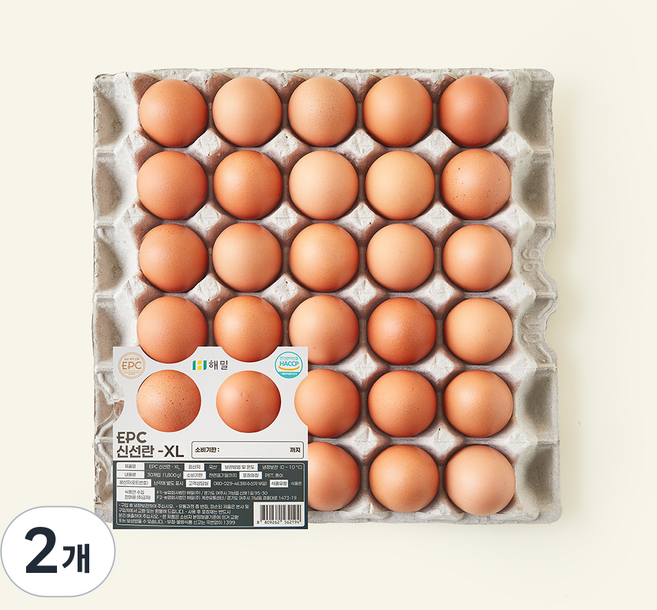 해밀 EPC 신선란 XL 특란 1.8kg, 2개, 30구